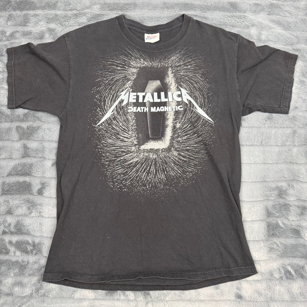 Metallica Death Magnetic Band T-Shirt Mens Medium Hanes Heavyweight Black Tee